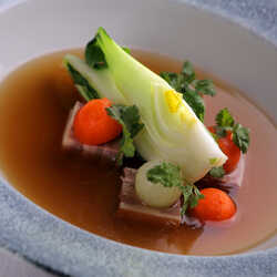 Fragrant rooster consommé